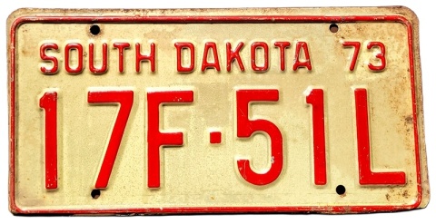 South Dakota 1973 - tablica z USA