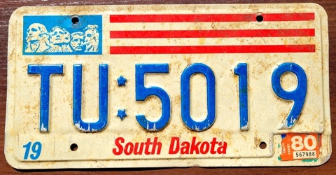 South Dakota 1980 - tablica z USA