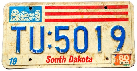 South Dakota 1980 - tablica z USA