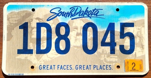 South Dakota 2018 - tablica z USA