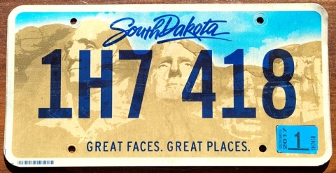 South Dakota 2017 - tablica z USA
