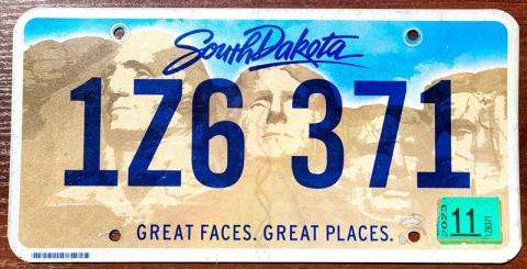 South Daota 2023 - tablica z USA