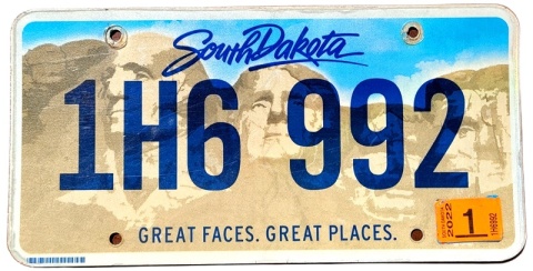 South Daota 2022 - tablica z USA