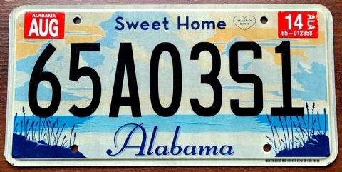 Sweet Home Alabama 2014 - tablica z USA