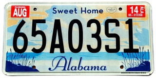 Sweet Home Alabama 2014 - tablica z USA