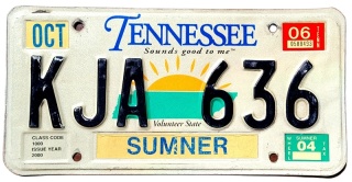 Tennessee 2006 - tablica z USA