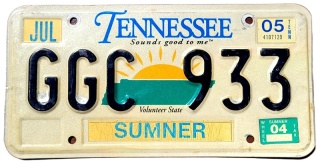Tennessee 2005 - tablica z USA