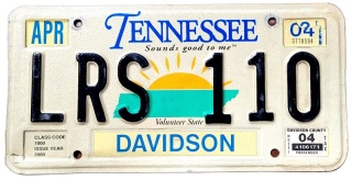 Tennessee 2004 - tablica z USA