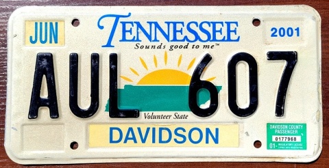 Tennessee 2001 - tablica z USA