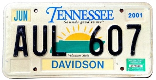 Tennessee 2001 - tablica z USA