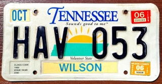 Tennessee 2006 - tablica z USA