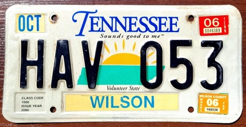 Tennessee 2006 - tablica z USA