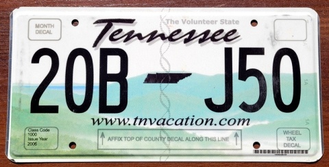 Tennessee - tablica z USA