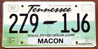 Tennessee - tablica z USA