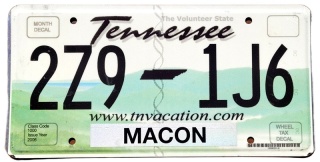 Tennessee - tablica z USA