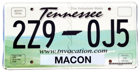 Tennessee - tablica z USA