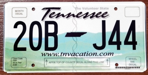 Tennessee - tablica z USA