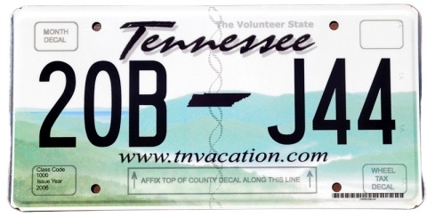 Tennessee - tablica z USA