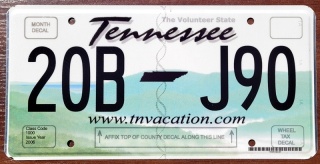 Tennessee - tablica z USA