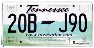 Tennessee - tablica z USA