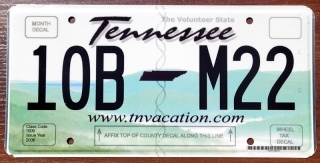 Tennessee - tablica z USA