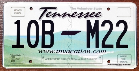 Tennessee - tablica z USA