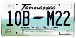 Tennessee - tablica z USA