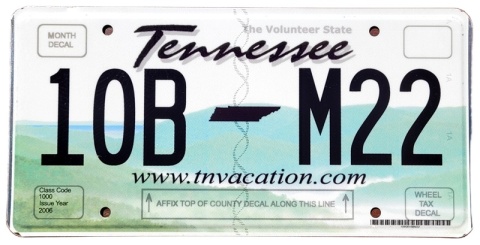 Tennessee - tablica z USA