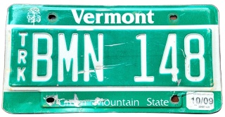 Vemont 2009 - tablica z USA