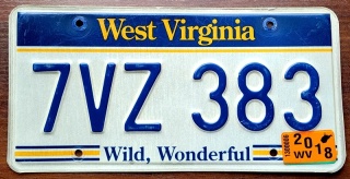 West Virginia 2018 - tablica z USA