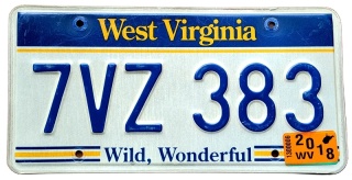 West Virginia 2018 - tablica z USA