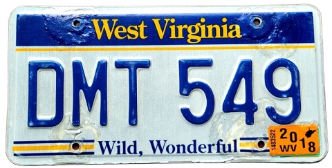 West Virginia 2018 - tablica z USA