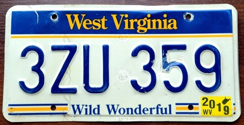 West Virginia 2019 - tablica z USA
