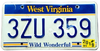 West Virginia 2019 - tablica z USA