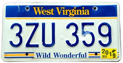 West Virginia 2019 - tablica z USA