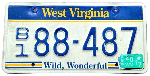 West Virginia 2019 - tablica z USA