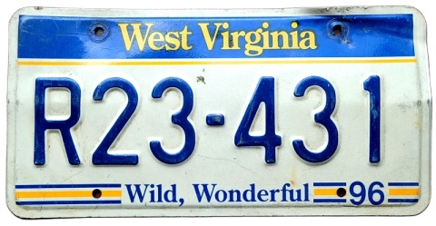West Virginia 1996 - tablica z USA