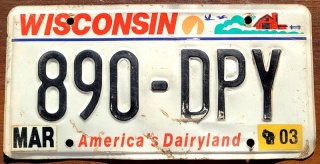 Wisconsin 2003 - tablica z USA