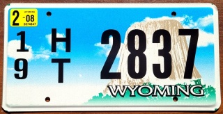 Wyoming 2008 - tablica z USA