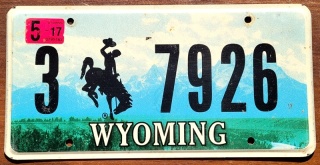 Wyoming 2017 - tablica z USA