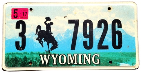 Wyoming 2017 - tablica z USA
