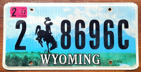 Wyoming 2017 - tablica z USA