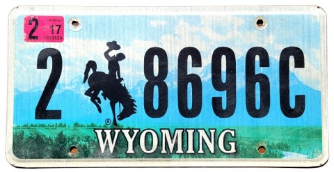 Wyoming 2017 - tablica z USA
