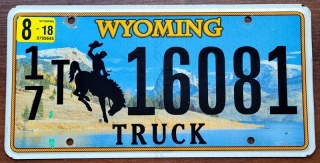 Wyoming 2018 - tablica z USA