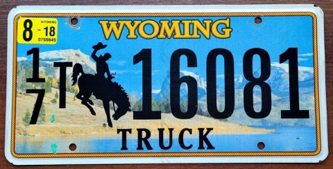 Wyoming 2018 - tablica z USA