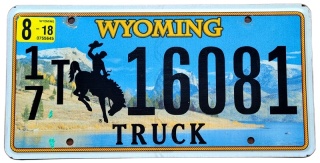 Wyoming 2018 - tablica z USA