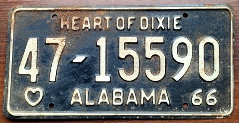 Alabama 1966 - tablica z USA
