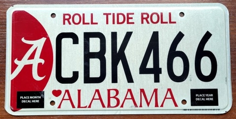 Alabama - tablica z USA