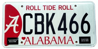 Alabama - tablica z USA