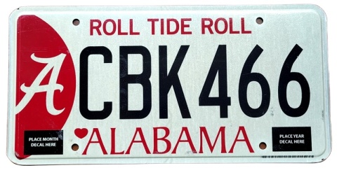Alabama - tablica z USA